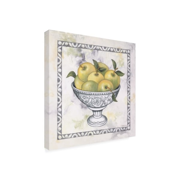 Debra Lake 'Green Apples In A Silver Bowl' Canvas Art,35x35